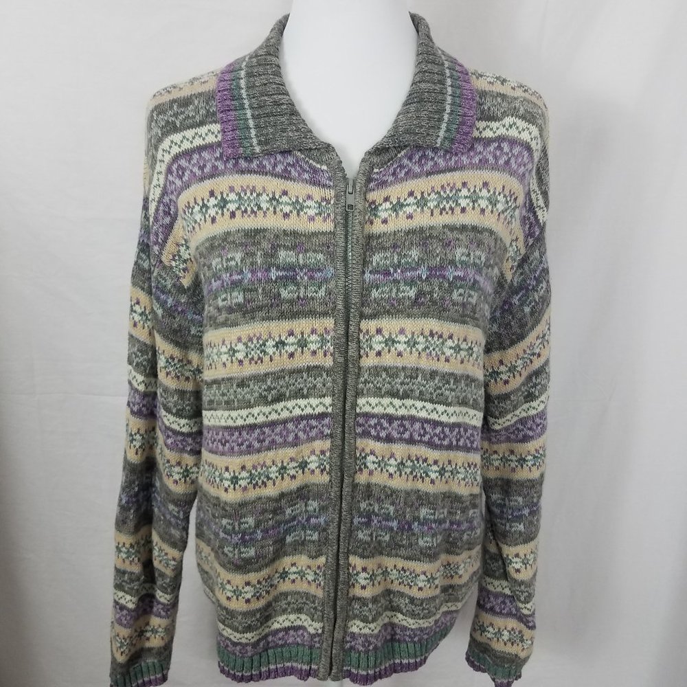 Tiara International Vintage Zip Up Sweater